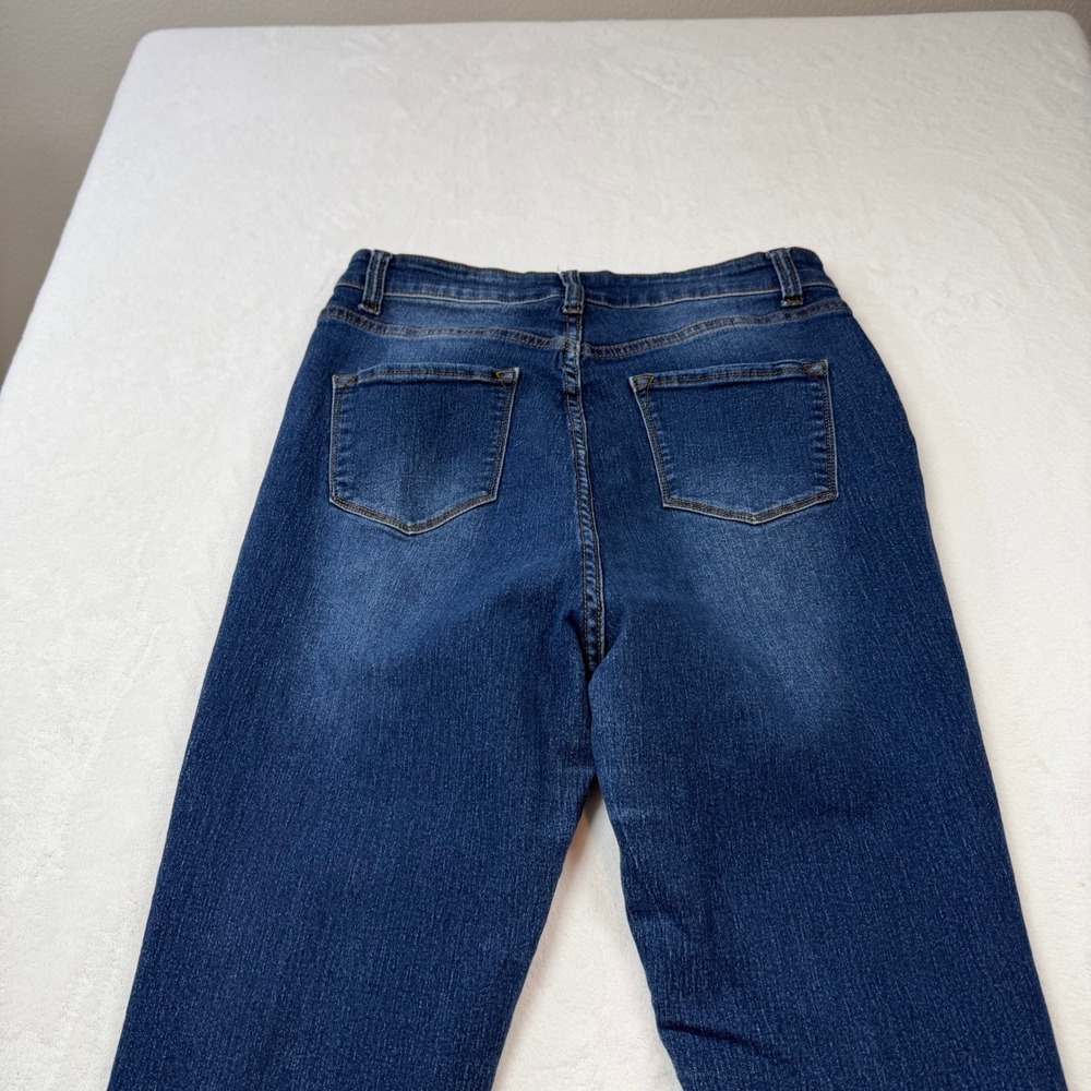 Fashion Nova Distressed Skinny Jeans Womens 15 Blue Good High Waisted Ripped - Picture 8 of 13